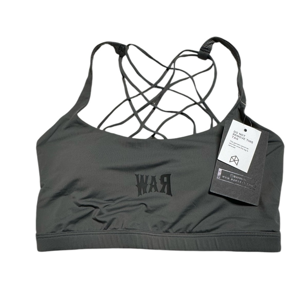 Rawgear Sports‎ Bra Womens Small Gray NWT Strappy Back Athletic Yoga Workout